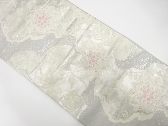 アンティーク　道長取りに花鳥模様織り出し袋帯（材料）